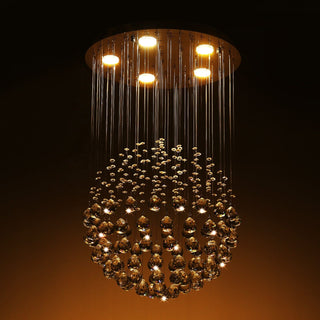 Salma Crystal Chandelier Luxurious Modern  Bohemian Rattan Woven Pendant