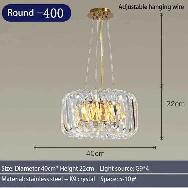Zynella Minimalist Crystal LED Pendant Light