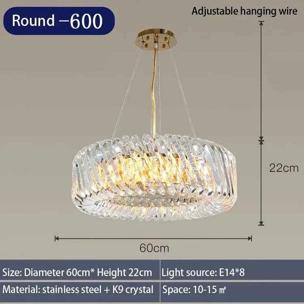 Zynella Minimalist Crystal LED Pendant Light