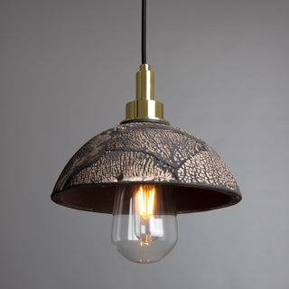 Kingii Ceramic Dome Bathroom Pendant Light 20cm, Black Clay IP44 Modern  Sculptural Spiral LED Fixture