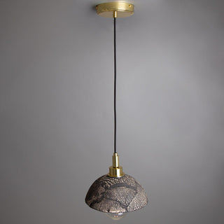 Kingii Ceramic Dome Bathroom Pendant Light 20cm, Black Clay IP44 Modern  Sculptural Spiral LED Fixture