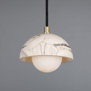 Ferox Small Marbled Ceramic Dome Pendant Light 14cm Modern  Luxury Marble Base Table Lamp