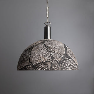 Kauri Organic Ceramic Dome Pendant Light 37cm, Black Clay Modern  Luxury Gold Frame Light Fitting
