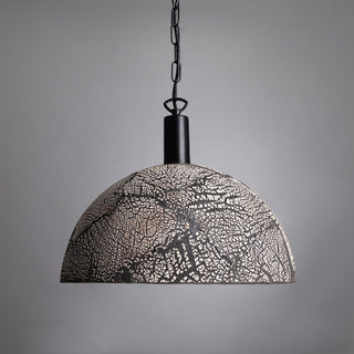 Kauri Organic Ceramic Dome Pendant Light 37cm, Black Clay Modern  Luxury Gold Frame Light Fitting