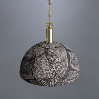 Kauri Organic Ceramic Dome Pendant Light 37cm, Black Clay Modern  Luxury Gold Frame Light Fitting