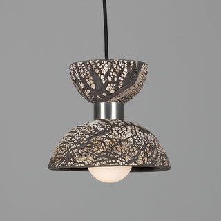 Nakaii Organic Ceramic Pendant Light 20cm, Black Clay Modern  Ultra Slim LED Panel Lighting