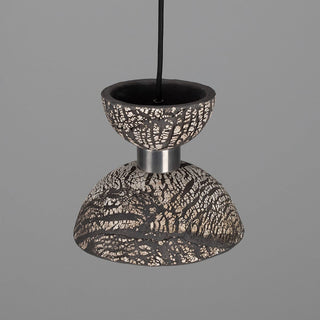 Nakaii Organic Ceramic Pendant Light 20cm, Black Clay Modern  Ultra Slim LED Panel Lighting