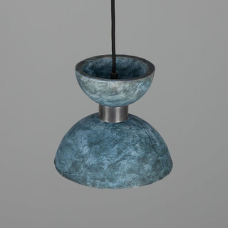 Nakaii Organic Ceramic Pendant Light 20cm, Blue Earth Modern  Bohemian Rattan Woven Pendant