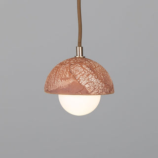 Ferox Small Ceramic Dome Pendant Light 14cm, Red Iron Modern  Rustic Industrial Hanging Lamp