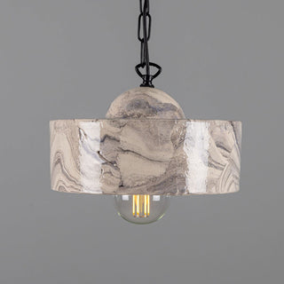 Seville Marbled Ceramic Mid-Century Modern Pendant Light Artistic Modern  Bohemian Rattan Woven Pendant