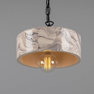 Seville Marbled Ceramic Mid-Century Modern Pendant Light Artistic Modern  Bohemian Rattan Woven Pendant