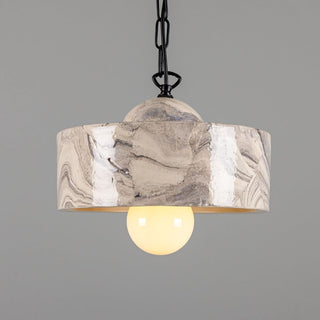 Seville Marbled Ceramic Mid-Century Modern Pendant Light Artistic Modern  Bohemian Rattan Woven Pendant