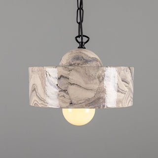 Seville Marbled Ceramic Mid-Century Modern Pendant Light Artistic Modern  Bohemian Rattan Woven Pendant