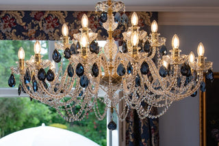 Ocean Crystal Chandelier Premium Modern  Luxury Marble Base Table Lamp