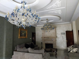 Ocean Crystal Chandelier Premium Modern  Luxury Marble Base Table Lamp