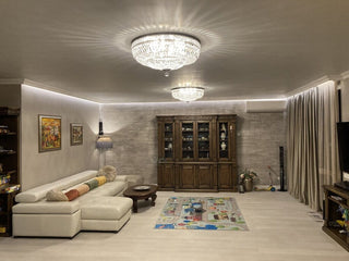 Lisbon Crystal Chandelier Modern  Ornate Antique Finish Fixture