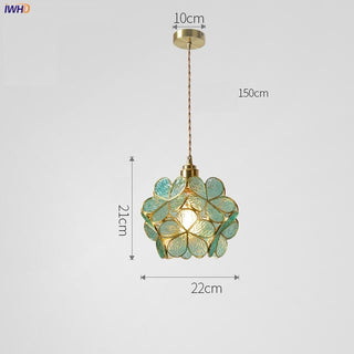 Zynella Flower Glass Pendant Modern  Minimalist Round Flush Mount