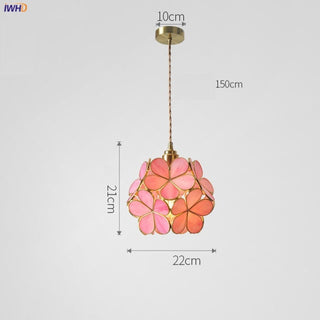 Zynella Flower Glass Pendant Modern  Minimalist Round Flush Mount