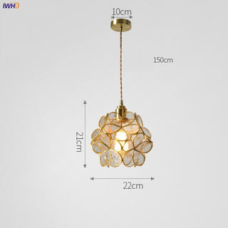 Zynella Flower Glass Pendant Modern  Minimalist Round Flush Mount