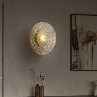 Zali Glass Wall Light Artistic Modern  Ornate Antique Finish Fixture