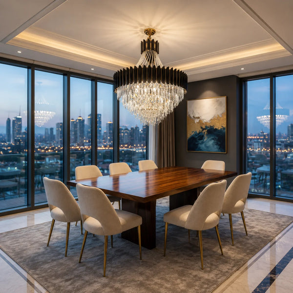 Celine Elegant Stainless Steel Crystal Chandelier | Zynella Interior