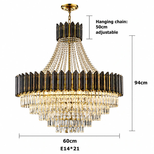 Celine Elegant Stainless Steel Crystal Chandelier | Zynella Interior