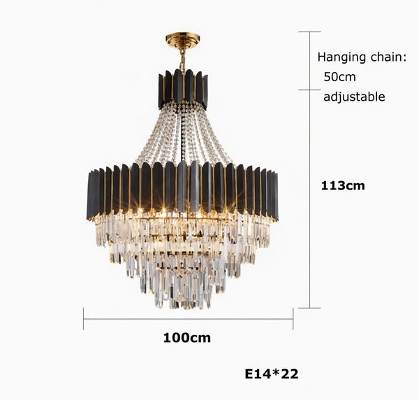 Celine Elegant Stainless Steel Crystal Chandelier | Zynella Interior
