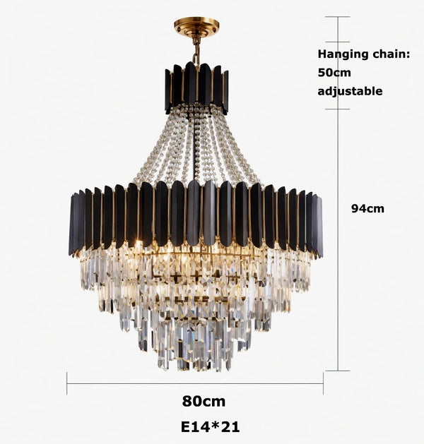 Celine Elegant Stainless Steel Crystal Chandelier | Zynella Interior