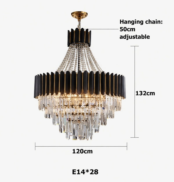 Celine Elegant Stainless Steel Crystal Chandelier | Zynella Interior