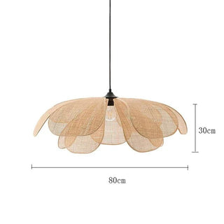 Leafora Rattan Pendant Lamp Modern  Vintage Brass Accent Lighting