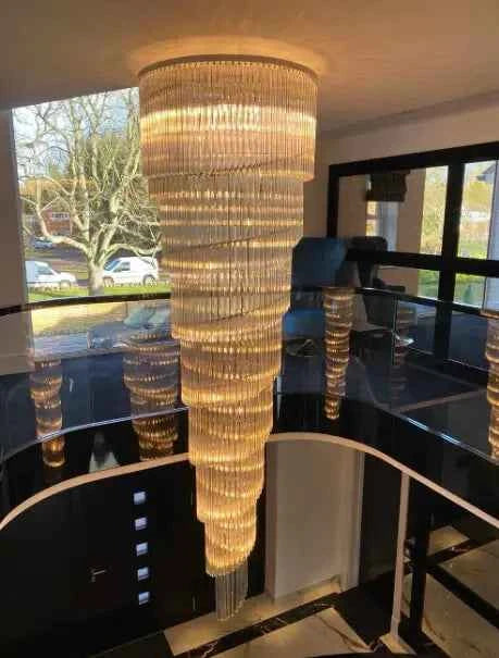 Zynella Crystal Spiral Staircase Ceiling Chandelier